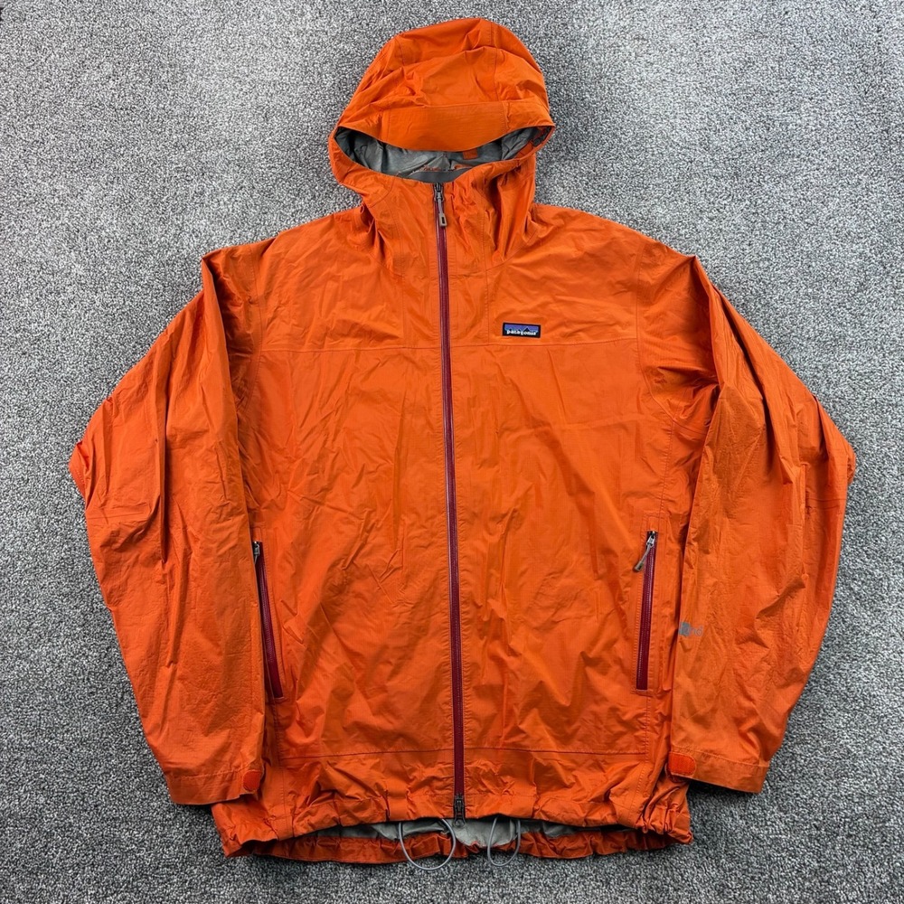 Patagonia Rain Shadow Jacket Mens XL Orange Nylon Rain Coat H2No FLAWED 84474